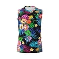 thumbnail image 6 of Lsque Colorful Flowers Print Men's Cotton Blend Sleeveless Muscle Shirts (S-3XL)- Moisture Wicking, Odor Protection, UPF 30+,X-Large, 6 of 8