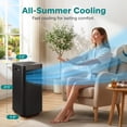 thumbnail image 3 of SereneLife 8000 BTU Portable Air Conditioner - 3-in-1 Portable AC Unit for Bedroom Up to 300 Sq.Ft, 24H Timer, Remote Control, Sleep Mode, Wheels, with Window Mount Kit, Black, 3 of 9