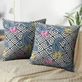 thumbnail image 3 of LALILO Throw Pillow Covers Beautiful Floral With Paisley Black Cushion Cover 18" x 18", 2 Pack, 3 of 6