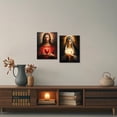 thumbnail image 5 of ZHONGYUTONG Sacred Heart of Jesus and Mary Wall Art 2 Piece God and Virgin Mary Pictures Catholic Artwork Christianity Painting for Church Decor Framed (16.00" x 24.00" x 2PCS), 5 of 5