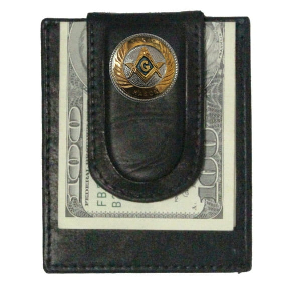 Custom 1 inch Texas Mason Paul and Taylor Money Clip Wallet Black