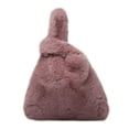 thumbnail image 3 of Bolso de felpa de otoño e invierno, bolso de mujer, bolso de mano sencillo de moda, bolso peludo portátil con textura de niña, 3 of 5
