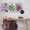 thumbnail image 3 of Purple Sprouting Succulents Close Up Botanical & Floral Graphic Art Gray Framed Art Print Wall Art, Set of 3, 3 of 8