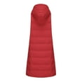 thumbnail image 7 of Women's Long Quilted Puffer Vest Plus Size Sleeveless Winter Hooded Coats Zipper Snap Casual Jacket Outerwear Red, 2XL, 7 of 7