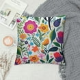 thumbnail image 2 of RUIYC   Colorful Flowers and Leaves Throw Pillow Covers Multicolor Florals Decorative Throw Pillows Home Decor Pillowcase Square Cushion Cover for Living Room Bedroom Bed, 2 of 5