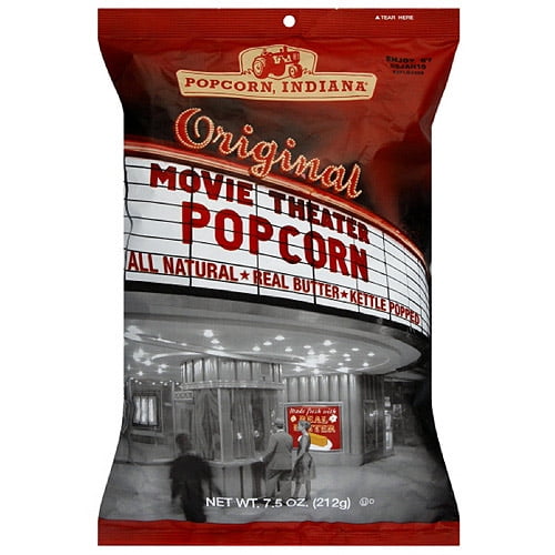 Popcorn, Indiana Movie Theater Buttered Popcorn, 7.5 oz, (Pack of 12