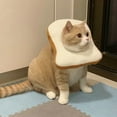 thumbnail image 3 of Soft Bread Slice Elizabeth Pet Recovery Cone for Cats Small Dogs, Cute Bread-Shaped Collar, Protective Neck Cone, Cartoon Costume for Pet Show Cosplay, Toast Cat Headdress Headgear, 3 of 8