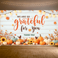 thumbnail image 5 of Decorative Design Thank You Banner Colorful Pumpkins Fall Leaves Autumn Theme for Indoor Decoration Family Gathering Thanksgiving Party, 5 of 7