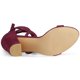 thumbnail image 5 of Women's Open Toe Lace Up Chunky High Heels Sandals Burgundy US 9.5/UK 7.5/EU 41, 5 of 6