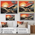 thumbnail image 4 of Designart "Plane Flight Over an Orange Sunset" Transportation Floater Framed Wall Decor, 4 of 7