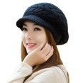 thumbnail image 3 of Gorro de invierno para niños, moda coreana, gorro de lana Joker, boina con lengüeta de pato y gorro de punto cálido acolchado de terciopelo, 3 of 6