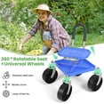 thumbnail image 6 of Cixusio Garden Cart Patio Rolling Work Seat with Tool Tray – Basket Planting Height Adjustable Garden Rolling Stool with Wheels Picking Rotary Tool Cart for Outdoor Patio and Yard, 6 of 12