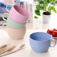 thumbnail image 2 of Zhuge Wheat Straw Plastic Coffee Cups Reusable Mugs with Handles, Unbreakable, Lightweight-2pcs,Pink, 2 of 5