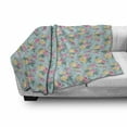 thumbnail image 3 of Shabby Flora Soft Flannel Fleece Throw Blanket, Colorful Roses Vegetation in the Summer with Leaves Bridal, Cozy Plush for Indoor and Outdoor Use, 70" x 90", Turquoise Pale Pink, by Ambesonne, 3 of 6