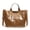 Brown, variant on Womens Tote Bag Glossy PU Waterproof Tote Bags with Shoulder Strap Letter Print Retro Crossbody Bag for Work Travel, Green