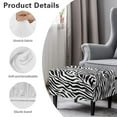 thumbnail image 6 of Xoenoiee Zebra Stripe Print Stretch Ottoman Cover Ottoman Slipcovers Rectangle Footstool Cover Printed Footstool Cover Ottoman Footrest Covers Rectangular Storage Stool Cover, S, 6 of 7