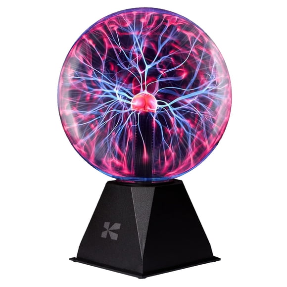 Katzco 8 Inch Plasma Ball - Static Electricity in a Vacuum Pressurized Glass Globe - Nebula Thunder Lightning, Plug-in - for Part