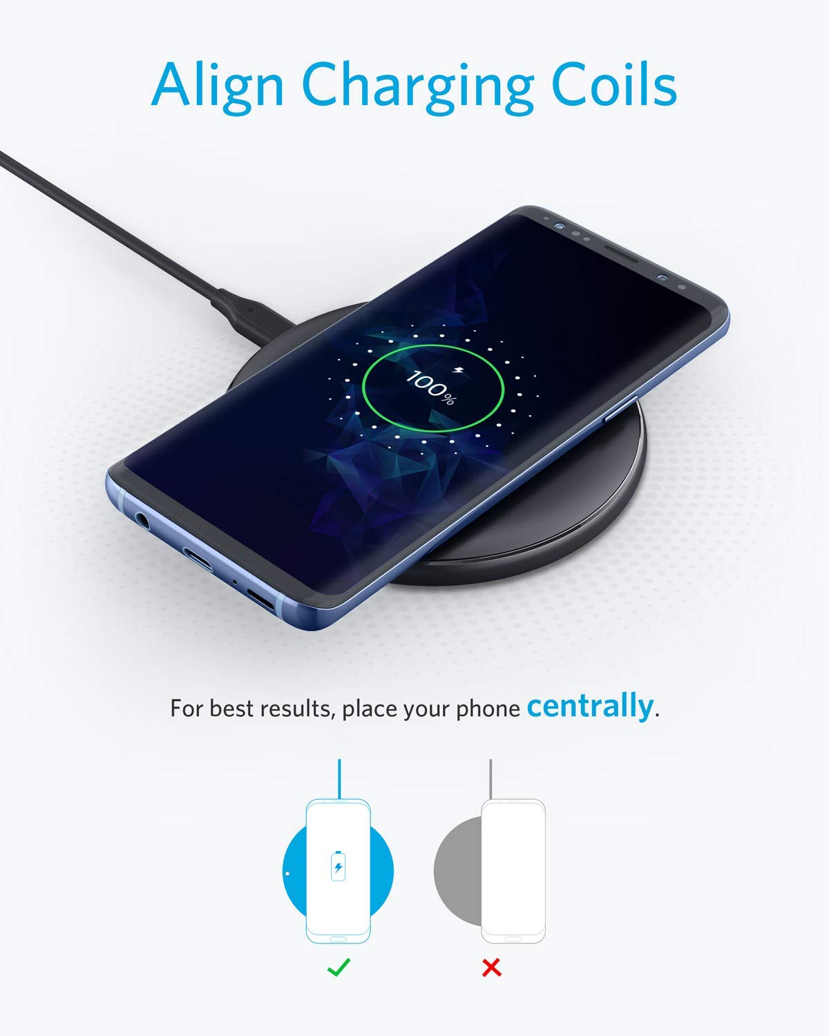 Pas dadaptateur Secteur 8 8 Plus Note9 X Note10 Anker Chargeur sans Fil Chargeur /à Induction PowerWave 7,5W pour iPhone 11,11Pro//Max certifi/é Qi 10W pour Galaxy S10,S9,S8 XS,XR,XS Max