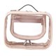 thumbnail image 3 of Bolsa de maquillaje transparente, bolsa de maquillaje, organizador portátil de PVC con bolsillos transparentes Rosa, 3 of 8