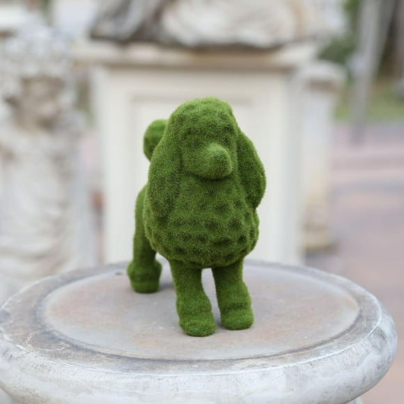 Objets Décoratifs de Paysage Figurine de Chien Vert Floqué Statue de Chiot en Gazon Artificiel d'Extérieur pour Décoration de Jardin et de Cour (1 Pcs) Rkxzt