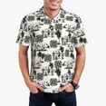 thumbnail image 4 of Vsdgher Beach Print Men's Short Sleeve Stretch Polo Shirt, Moisture-Wicking Performance Polo Shirt, 4 of 8