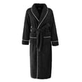 thumbnail image 3 of Gifts for Mom Robes for Women Fluffy House Coat Oversized Kimono Women's Sleepwear Spa Womens Bathrobe Black, 3 of 7