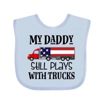 Inktastic Daddy Plays with Trucks Boys or Girls Baby Bib