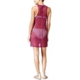 thumbnail image 3 of Miken Women's Lace-Up Crochet Swimsuit Cover-Up Dress Magenta Medium M, 3 of 3