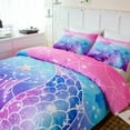 thumbnail image 4 of URBONUR 3 Pieces Blue Purple Mermaid Bedding Twin, Glitter Mermaid Tail Kids Comforter Sets for Teens, Gradient Glitter Girl Rainbow Bedding Set for All Season, 4 of 9