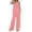 Pink, variant on WENWU Women 2 Piece Outfits Boho Casual Solid Color Vest Sleeveless Top Loose Wide Leg Pants Trousers Two Piece Set Suit Mint Suit for Women Wedding Pant Suits for Bride