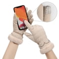 thumbnail image 3 of Tnobhg 1 Pair Winter Ladies Gloves Windproof Thickened Warm Five Fingers Elastic Cuff Touchscreen Soft Wear-resistant Anti-slip Cycling Outdoor Gloves, 3 of 8