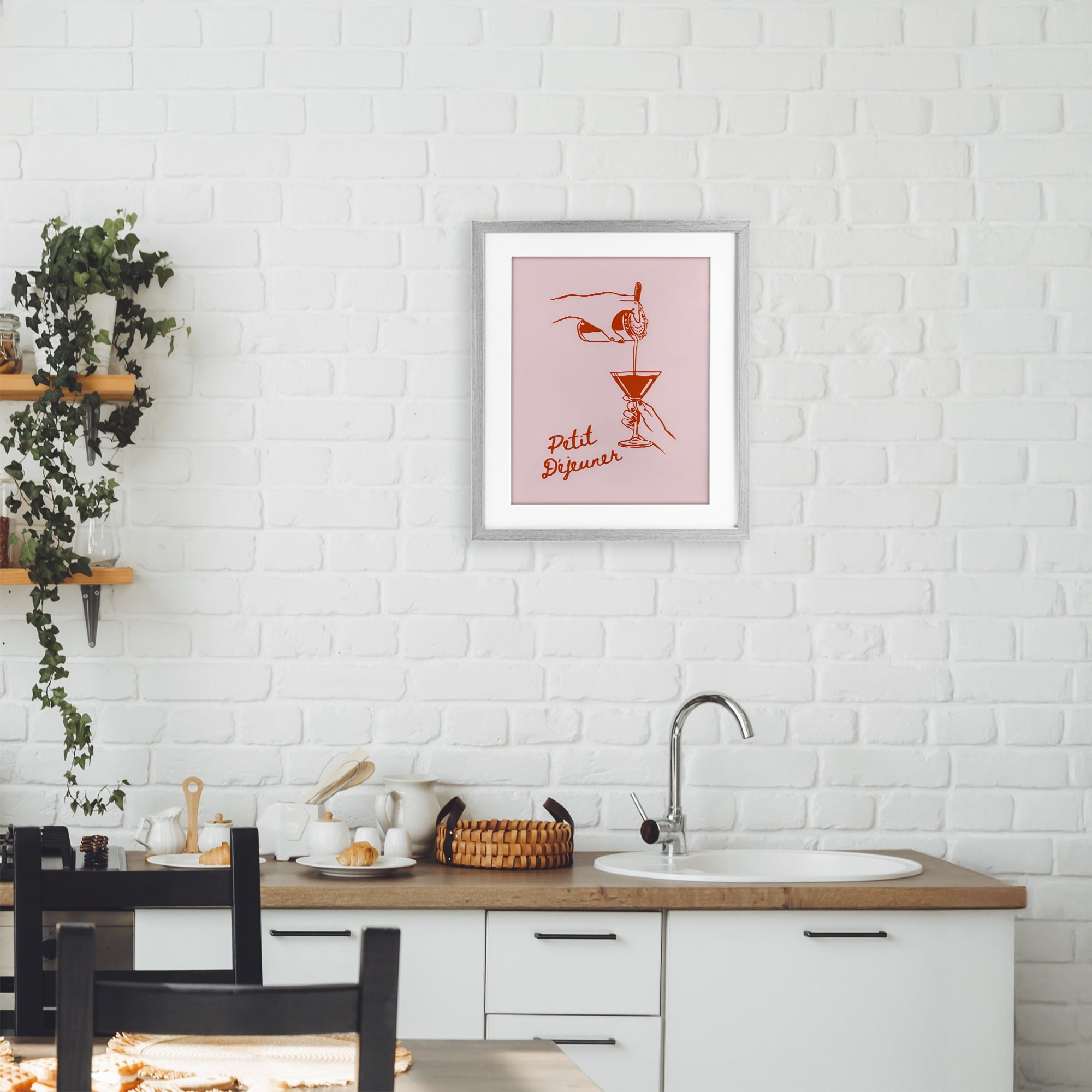 Stupell Industries Pouring Brunch Cocktail Gray Framed Print Under Glass, design by The Prints Vibe