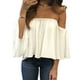 thumbnail image 2 of Blusa informal con hombros descubiertos para mujer, blusas sin tirantes, blusas con mangas de campana de color puro y sin tirantes Monstrate FS7048-09, 2 of 6