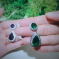 thumbnail image 3 of Elegent Cubic Zircon Yellow Gold Big Pear Cut Water Drop Earring for Women Party, 3 of 8