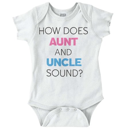 

Aunt Newborn Romper Bodysuit For Babies How Does And Uncle Sound Niece Nephew Shower Gift