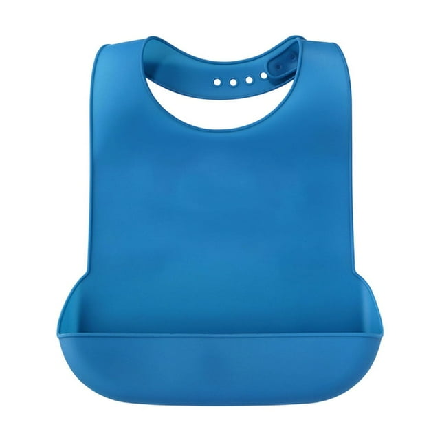 Adult Bib For Eating And Drooling Protection Adjustable Hook Loop Closure Washable Silicone Material 20.47 in x 14.17 in