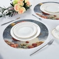thumbnail image 2 of WOBOGO Snowman Gift Round Placemats Set of 4 Heat Resistant Washable Kitchen Table Decorations 15.4in, 2 of 7