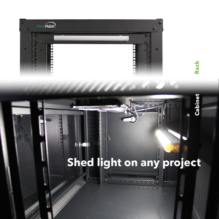 Performance Lighting Network Control Rack Studio Rack NavePoint 1U Steel Rack Light Panel – Fits 19-Inch Server ...
