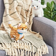 Kid Connection Miniature Electronic Walking Pet Orange Striped Cat, 6in Height, Toddler Plush Toys