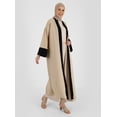 thumbnail image 3 of Beige - Black - Unlined - Abaya - Refka, 3 of 5