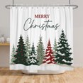 thumbnail image 7 of Nanqianyi Merry Christmas Shower Curtain,Snowy Pine Tree Winter Farmhouse Waterproof Bathroom Decor,with Hooks,60 W x72 H Inch, 7 of 7