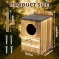 thumbnail image 2 of 9'' x 14.5'' Owl House for Outdoor, Screech Owl House, Bird Box Large Handmade Wooden Circular Opening Screech Box for Outside with Mounting Screws and A Bag of Wood Shavings, 2 of 6