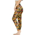 thumbnail image 3 of DISNIMO Mushroom Sunflower Printed Yoga Pants Leggings for Women, Stretch Workout Leggings Tummy Control Breathable Yoga Pants for Workout Sport, Multicolor, 2XL, 3 of 6