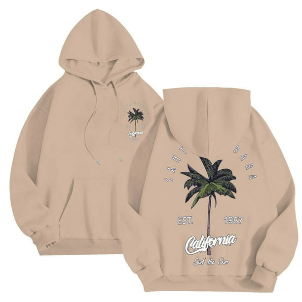 MHFRRA Sudadera con Capucha para Hombre, con Estampado de Letras Gráficas, Sudadera de Gran Tamaño, Hombros Caídos, Manga Larga, Jersey Caqui