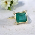 thumbnail image 2 of Natural Emerald Ring 925 Sterling Silver Engagement Ring Diamond Personalized Jewelry for Women Promise Gift Asscher Cut Gemstone Ring, 2 of 4