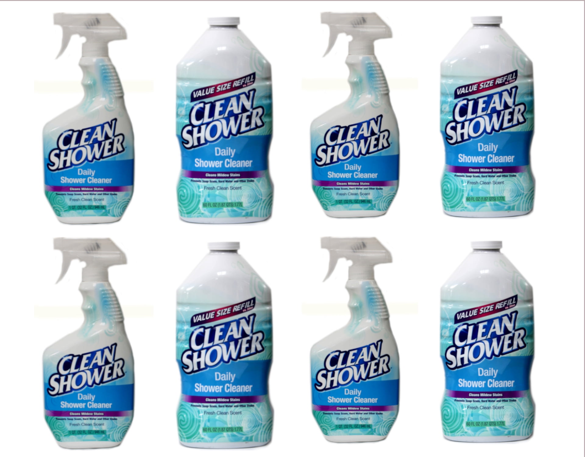 Clean Shower Daily Shower Cleaner 32oz. Spray Bottle + 60oz. Refill Kit
