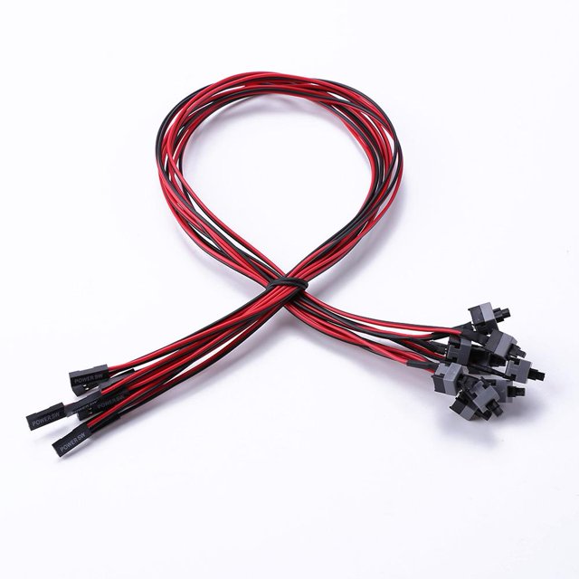 Tmvgtek 10 Uds. Línea De Interruptor De Host Que Reinicia La Línea De Alimentación Axt Chasis De La Computadora Power Cor