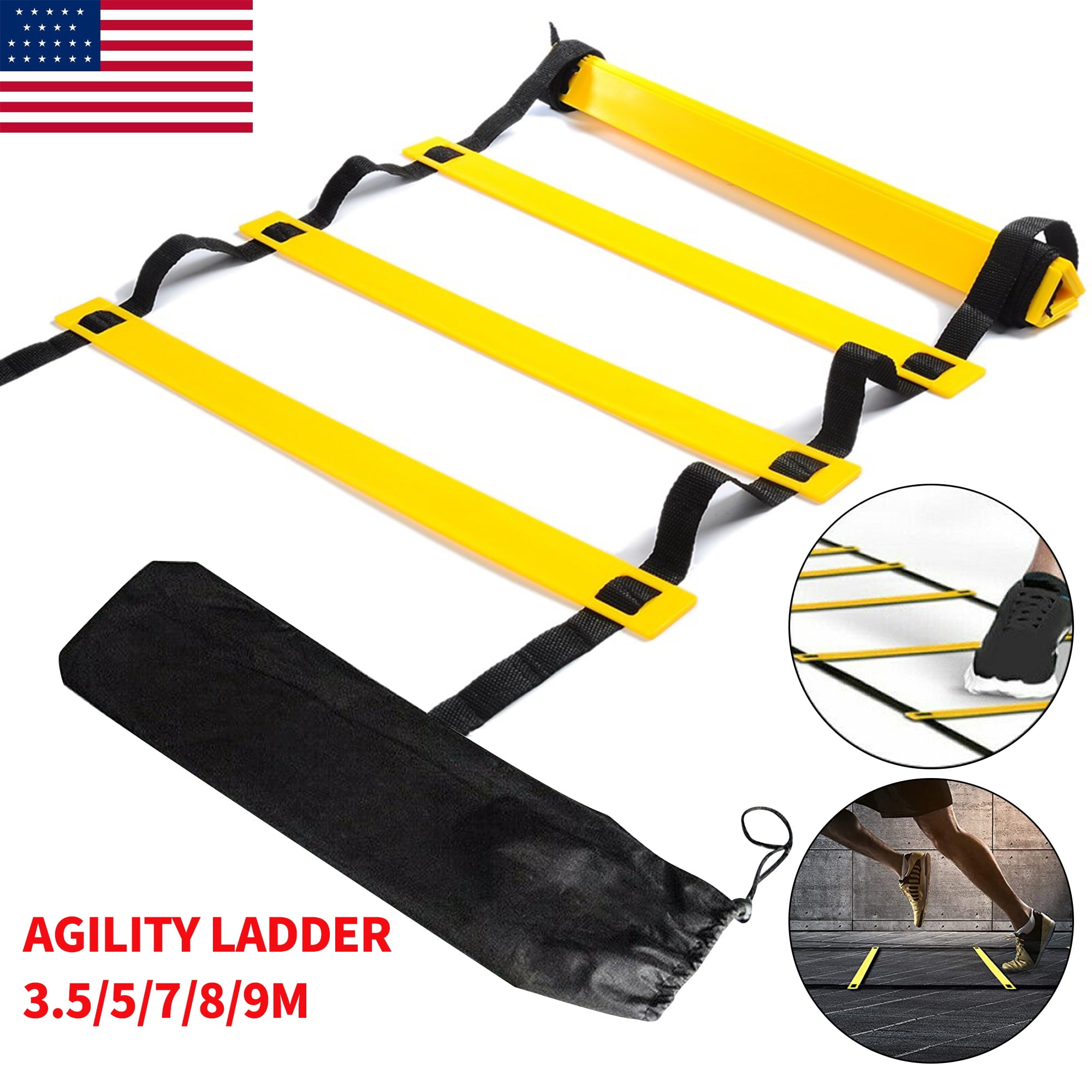 Agility Speed Training Ladder 8 Rung Footwork Fitness Football Workout Exercise. 