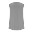 thumbnail image 6 of Htigea Summer Tank Tops for Women Loose Fit Pleated Square Neck Sleeveless Tops Curved Flowy Gray,S, 6 of 6