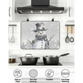 thumbnail image 5 of Merry Christmas Stove Top Covers for Electric Stove, 28'x20'' Grey Snowman and Whinter Snowflake Glass Ceramic Stove Cover Foldable Rubber Mat Heat Resistant Cooktop Protector for Kitchen, 5 of 8